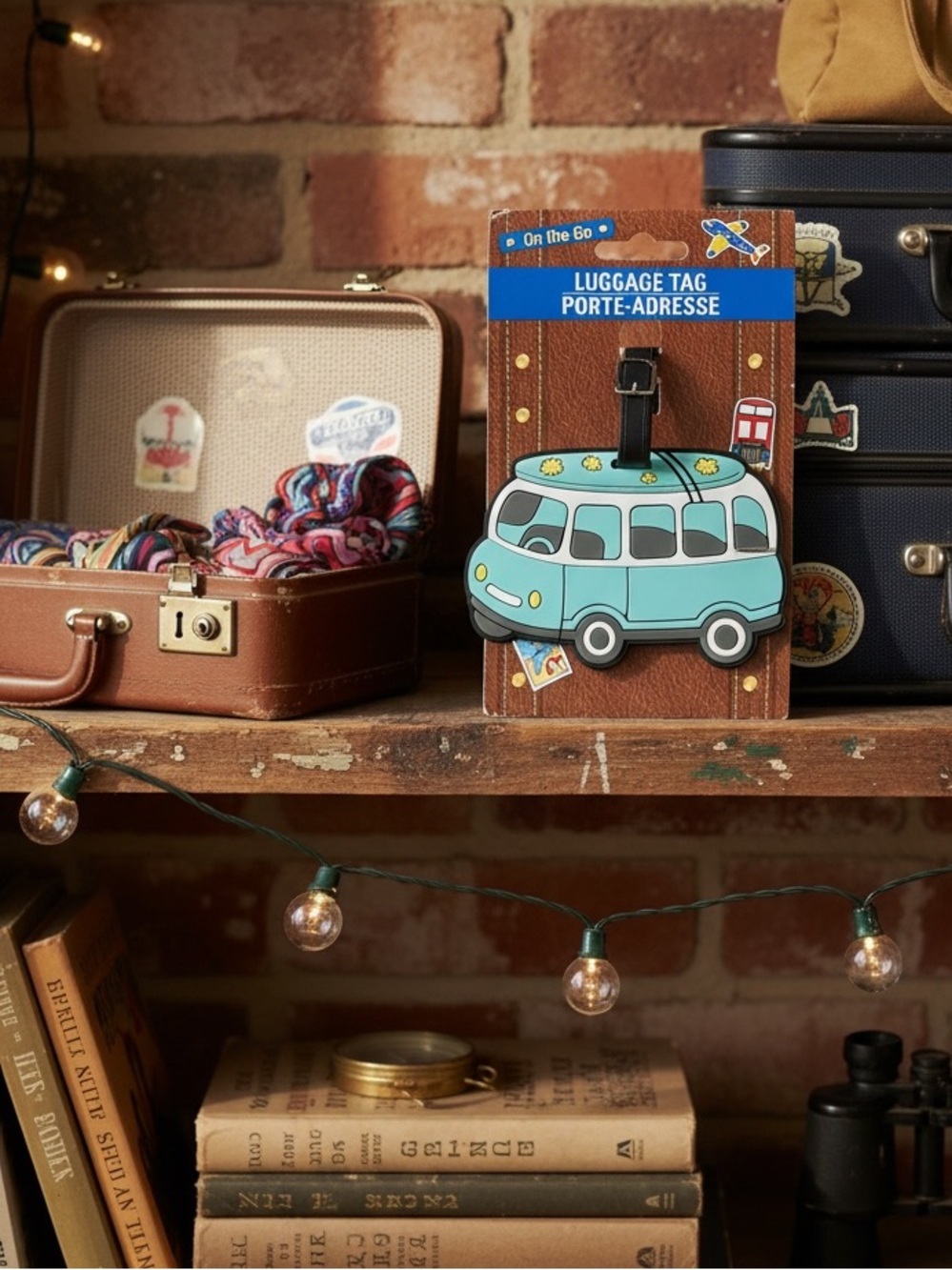On the Go Blue Van Luggage Tag - Cute Travel Accessory